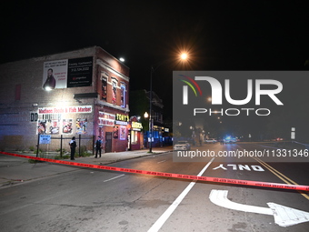 An unidentified male is being wounded after being shot while standing on the street in Chicago, Illinois, United States, on June 14, 2024. A...