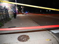 An unidentified male is being wounded after being shot while standing on the street in Chicago, Illinois, United States, on June 14, 2024. A...