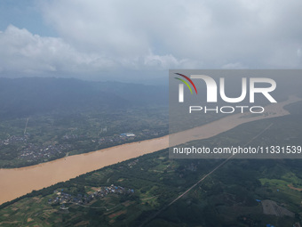 The water level in the Rongan county section of the Pearl River is rising and becoming turbid after a rainstorm in Liuzhou, China, on June 1...