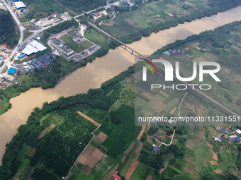 The water level in the Rongan county section of the Pearl River is rising and becoming turbid after a rainstorm in Liuzhou, China, on June 1...