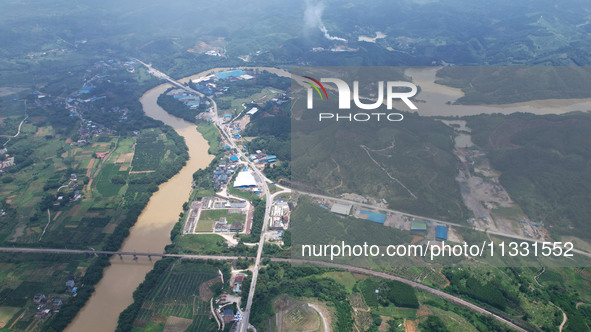 The water level in the Rongan county section of the Pearl River is rising and becoming turbid after a rainstorm in Liuzhou, China, on June 1...