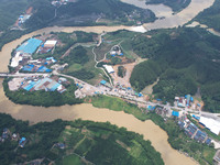 The water level in the Rongan county section of the Pearl River is rising and becoming turbid after a rainstorm in Liuzhou, China, on June 1...