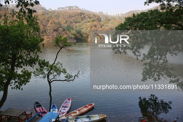 Sattal Lake is being visited in Sattal (Sat Tal), Uttarakhand, India, on April 20, 2024. 