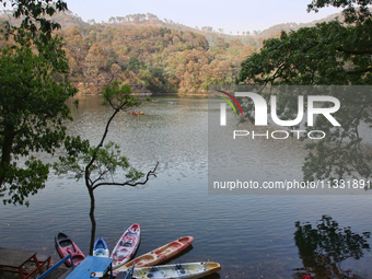 Sattal Lake is being visited in Sattal (Sat Tal), Uttarakhand, India, on April 20, 2024. (