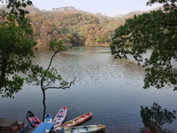 Sattal Lake is being visited in Sattal (Sat Tal), Uttarakhand, India, on April 20, 2024. (