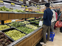 Shoppers are purchasing groceries at the Pothy's market in Thiruvananthapuram (Trivandrum), Kerala, India, on April 08, 2024. Inflation in I...