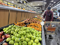 Shoppers are purchasing groceries at the Pothy's market in Thiruvananthapuram (Trivandrum), Kerala, India, on April 08, 2024. Inflation in I...