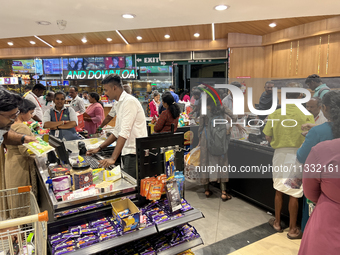 Shoppers are purchasing groceries at the Pothy's market in Thiruvananthapuram (Trivandrum), Kerala, India, on April 08, 2024. (