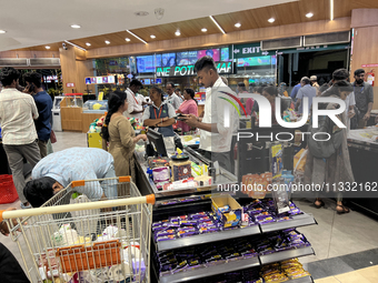 Shoppers are purchasing groceries at the Pothy's market in Thiruvananthapuram (Trivandrum), Kerala, India, on April 08, 2024. (