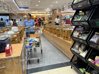 Shoppers are purchasing groceries at the Pothy's market in Thiruvananthapuram (Trivandrum), Kerala, India, on April 08, 2024. (