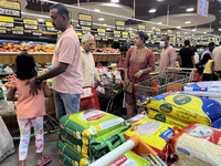 Shoppers are purchasing groceries at the Pothy's market in Thiruvananthapuram (Trivandrum), Kerala, India, on April 08, 2024. Inflation in I...