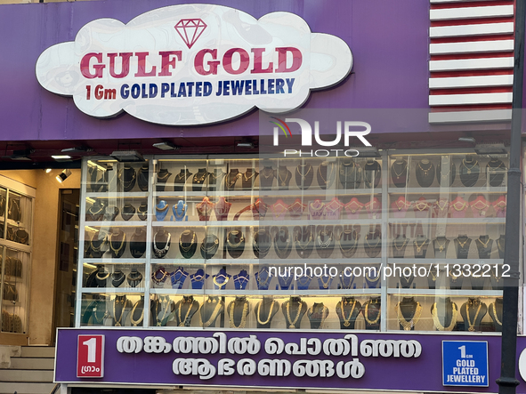 A jewelry shop is operating in Thiruvananthapuram (Trivandrum), Kerala, India, on April 09, 2024. 