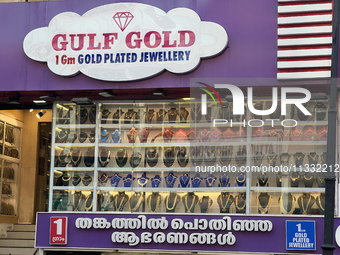 A jewelry shop is operating in Thiruvananthapuram (Trivandrum), Kerala, India, on April 09, 2024. (