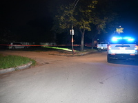 Two people are being shot while standing on the sidewalk in Chicago, Illinois, United States, on June 14, 2024. At approximately 11:50 p.m.,...