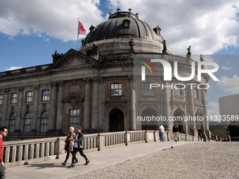 People are passing in front of Bode Museum in Berlin, Germany, on June 15, 2024. (