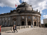 People are passing in front of Bode Museum in Berlin, Germany, on June 15, 2024. (