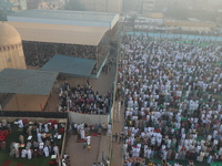 People are gathering at the club to perform Eid prayers in the village of Dondit, Dakahlia, on June 16, 2024. (