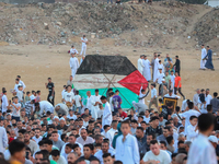 People are gathering to perform Eid prayers on one of the hills in the village of Abu Sir, in the middle of some of the ancient archaeologic...