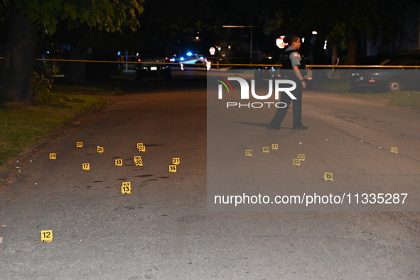 Shell casings are being found. Two people are being shot in Chicago, Illinois, United States, on June 16, 2024. At approximately 1:07 a.m.,...