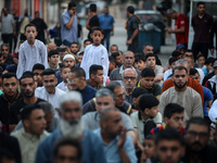 Palestinians are holding Eid al-Adha prayers in Bureij Refugee Camp in the central Gaza Strip, on June 16, 2024, amid the ongoing conflict b...