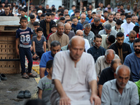 Palestinians are holding Eid al-Adha prayers in Bureij Refugee Camp in the central Gaza Strip, on June 16, 2024, amid the ongoing conflict b...