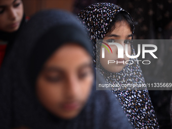 Palestinians are holding Eid al-Adha prayers in Bureij Refugee Camp in the central Gaza Strip, on June 16, 2024, amid the ongoing conflict b...