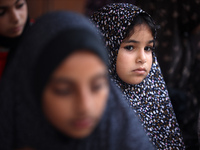 Palestinians are holding Eid al-Adha prayers in Bureij Refugee Camp in the central Gaza Strip, on June 16, 2024, amid the ongoing conflict b...