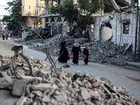 Palestinians are holding Eid al-Adha prayers in Bureij Refugee Camp in the central Gaza Strip, on June 16, 2024, amid the ongoing conflict b...