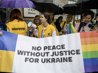 Nearly 500 people are participating on Sunday in Ukraine's capital, Kyiv, in an Equality March organized by the LGBT+ community that is gath...