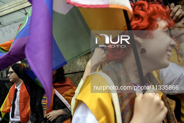 Nearly 500 people are participating on Sunday in Ukraine's capital, Kyiv, in an Equality March organized by the LGBT+ community that is gath...