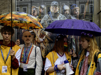 Nearly 500 people are participating on Sunday in Ukraine's capital, Kyiv, in an Equality March organized by the LGBT+ community that is gath...