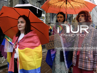 Nearly 500 people are participating on Sunday in Ukraine's capital, Kyiv, in an Equality March organized by the LGBT+ community that is gath...