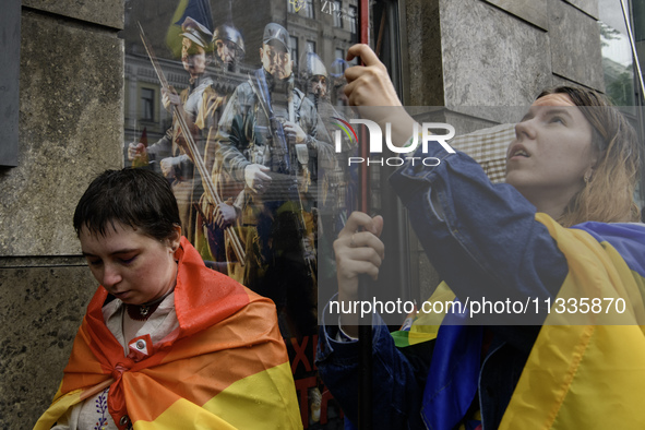 Nearly 500 people are participating on Sunday in Ukraine's capital, Kyiv, in an Equality March organized by the LGBT+ community that is gath...