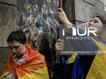 Nearly 500 people are participating on Sunday in Ukraine's capital, Kyiv, in an Equality March organized by the LGBT+ community that is gath...