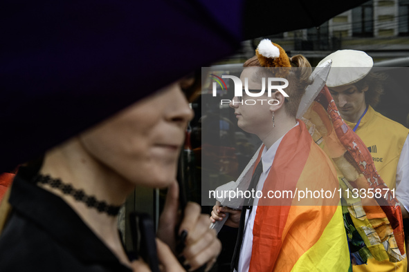 Nearly 500 people are participating on Sunday in Ukraine's capital, Kyiv, in an Equality March organized by the LGBT+ community that is gath...