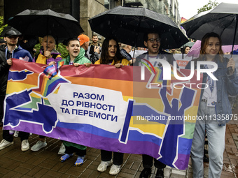 Nearly 500 people are participating on Sunday in Ukraine's capital, Kyiv, in an Equality March organized by the LGBT+ community that is gath...