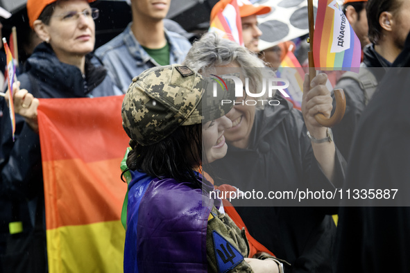 Nearly 500 people are participating on Sunday in Ukraine's capital, Kyiv, in an Equality March organized by the LGBT+ community that is gath...