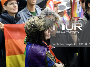 Nearly 500 people are participating on Sunday in Ukraine's capital, Kyiv, in an Equality March organized by the LGBT+ community that is gath...