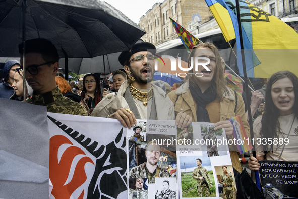 Nearly 500 people are participating on Sunday in Ukraine's capital, Kyiv, in an Equality March organized by the LGBT+ community that is gath...