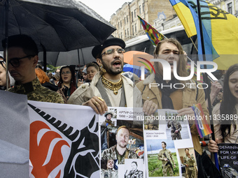 Nearly 500 people are participating on Sunday in Ukraine's capital, Kyiv, in an Equality March organized by the LGBT+ community that is gath...