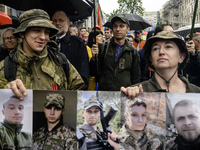 Ukrainian servicemen are taking part in the Equality March, organized by the LGBT+ community that is gathering for the first time since Russ...