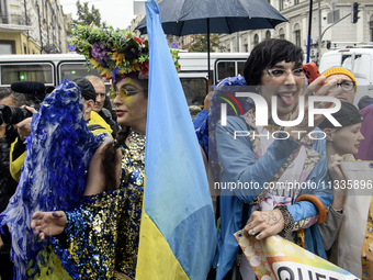 Nearly 500 people are participating on Sunday in Ukraine's capital, Kyiv, in an Equality March organized by the LGBT+ community that is gath...