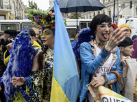 Nearly 500 people are participating on Sunday in Ukraine's capital, Kyiv, in an Equality March organized by the LGBT+ community that is gath...