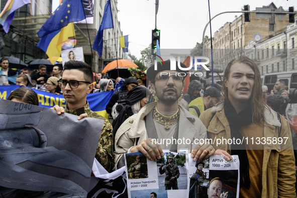 Nearly 500 people are participating on Sunday in Ukraine's capital, Kyiv, in an Equality March organized by the LGBT+ community that is gath...