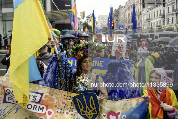 Nearly 500 people are participating on Sunday in Ukraine's capital, Kyiv, in an Equality March organized by the LGBT+ community that is gath...