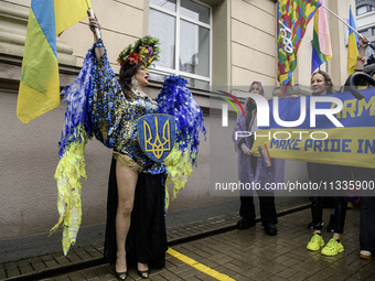 Nearly 500 people are participating on Sunday in Ukraine's capital, Kyiv, in an Equality March organized by the LGBT+ community that is gath...