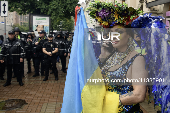 Nearly 500 people are participating on Sunday in Ukraine's capital, Kyiv, in an Equality March organized by the LGBT+ community that is gath...