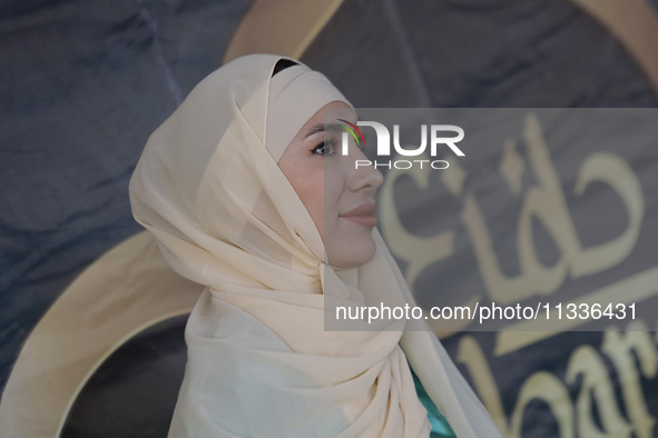 A member of the Muslim community is celebrating Eid al-Adha (Feast of the Sacrifice) inside the facilities of the Plan Sexenal in Mexico Cit...