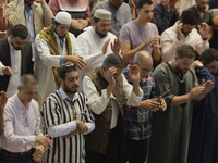 Members of the Muslim community in Mexico City, Mexico, are praying inside the facilities of the Plan Sexenal on the occasion of the celebra...