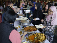 Members of the Muslim community in Mexico City, Mexico, on Eid al-Adha, are breaking their fast inside the facilities of the Plan Sexenal to...